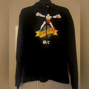 UFC Black Graphic Hoodie with Bold Design